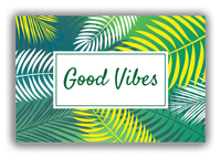 Thumbnail for Personalized Palm Fronds Canvas Wrap & Photo Print - Green Background - Front View