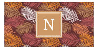Thumbnail for Personalized Palm Fronds Beach Towel - Brown Background - Front View
