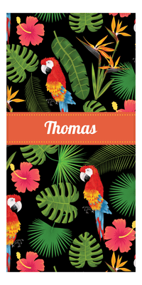Thumbnail for Personalized Palm Fronds Beach Towel - Ribbon Nameplate - Front View