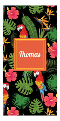Thumbnail for Personalized Palm Fronds Beach Towel - Square Nameplate - Front View
