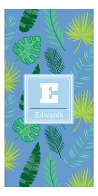 Thumbnail for Personalized Palm Fronds Beach Towel - Initial with Name - Front View