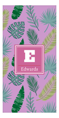 Thumbnail for Personalized Palm Fronds Beach Towel - Initial with Name - Front View