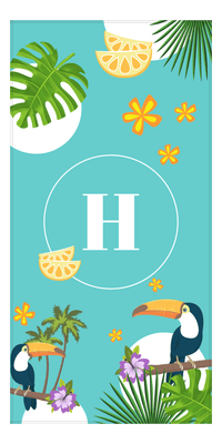 Thumbnail for Personalized Palm Fronds Beach Towel - Toucans - Front View