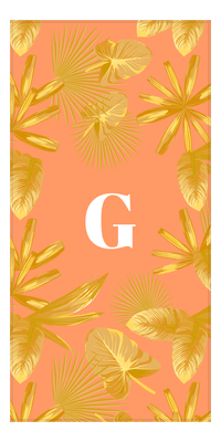 Thumbnail for Personalized Palm Fronds Beach Towel - Orange Background - Front View