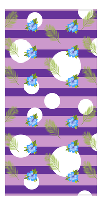 Thumbnail for Palm Fronds Beach Towel - Purple Stripes - Front View