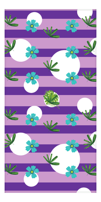 Thumbnail for Palm Fronds Beach Towel - Purple Stripes - Front View