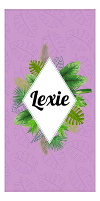 Thumbnail for Personalized Palm Fronds Beach Towel - Diamond Wreath - Front View