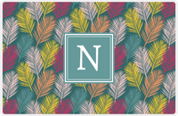 Thumbnail for Personalized Palm Fronds Placemat I - Teal Background -  View