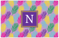 Thumbnail for Personalized Palm Fronds Placemat I - Purple Background -  View