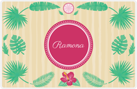 Thumbnail for Personalized Palm Fronds Placemat II - Fronds Border - Circle Nameplate -  View