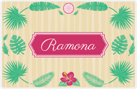 Thumbnail for Personalized Palm Fronds Placemat II - Fronds Border - Decorative Rectangle Nameplate -  View