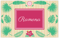 Thumbnail for Personalized Palm Fronds Placemat II - Fronds Border - Rectangle Nameplate -  View