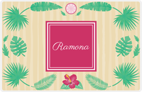 Thumbnail for Personalized Palm Fronds Placemat II - Fronds Border - Square Nameplate -  View
