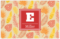 Thumbnail for Personalized Palm Fronds Placemat V - Initial with Name - Tan Background -  View