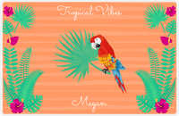 Thumbnail for Personalized Palm Fronds Placemat VI - Tropical Vibes - Orange Background -  View