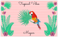 Thumbnail for Personalized Palm Fronds Placemat VI - Tropical Vibes - Pink Background -  View