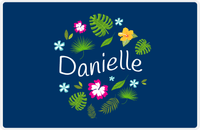 Thumbnail for Personalized Palm Fronds Placemat - Blue Background -  View