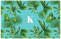 Thumbnail for Personalized Palm Fronds Placemat - Teal Background -  View