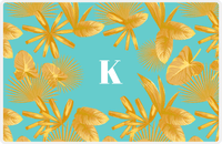 Thumbnail for Personalized Palm Fronds Placemat - Teal Background -  View