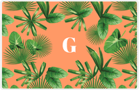 Thumbnail for Personalized Palm Fronds Placemat - Orange Background -  View