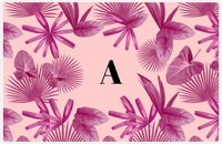 Thumbnail for Personalized Palm Fronds Placemat - Pink Background -  View