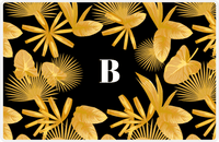 Thumbnail for Personalized Palm Fronds Placemat - Black Background -  View