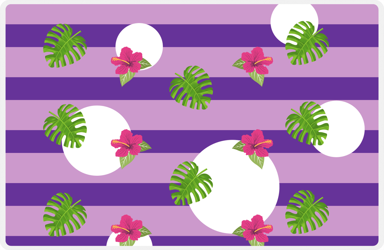 Palm Fronds Placemat - Purple Stripes -  View