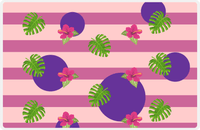 Thumbnail for Palm Fronds Placemat - Pink Stripes -  View