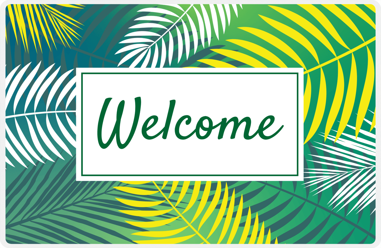 Personalized Palm Fronds Placemat - Green Background -  View