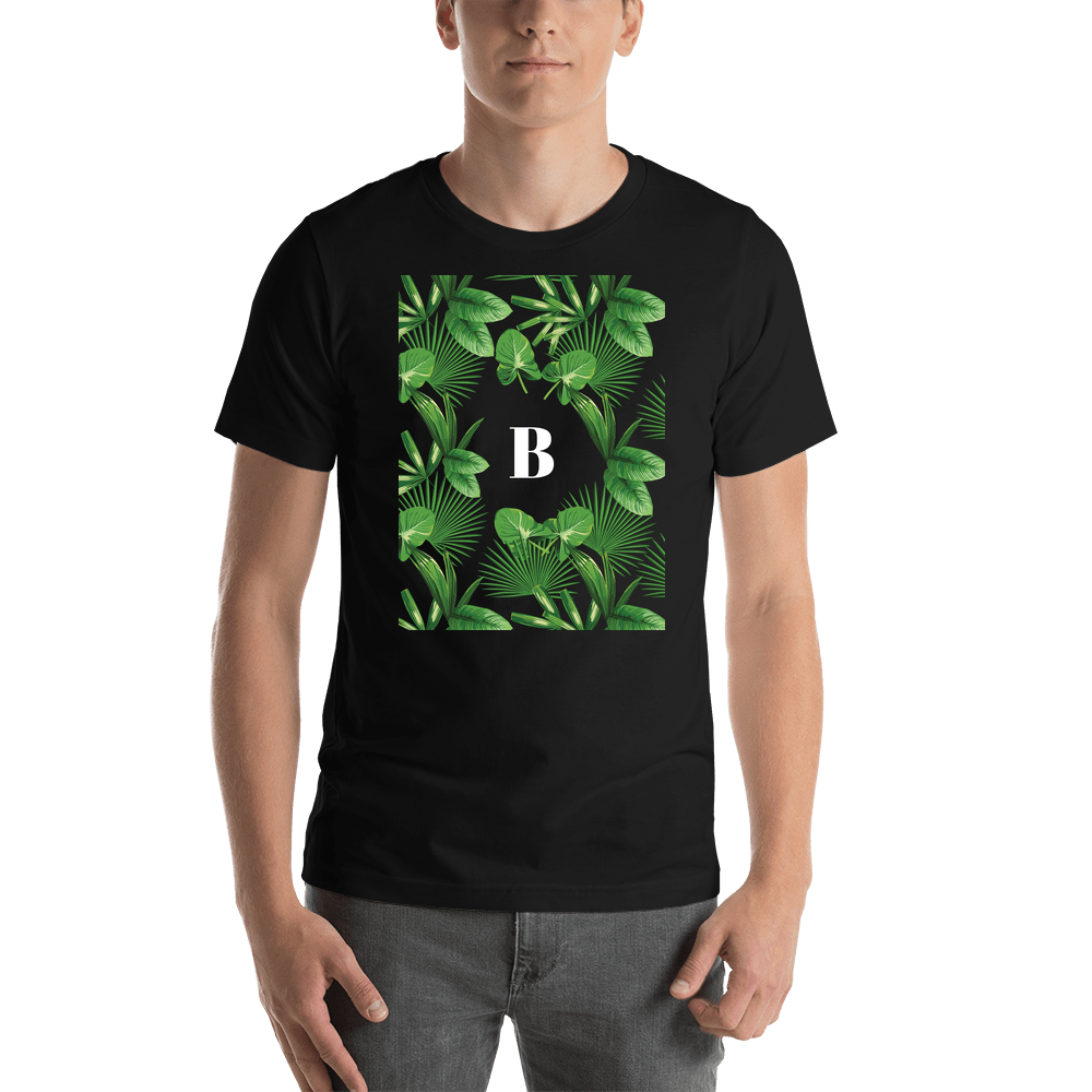 Personalized Palm Fronds T-Shirt - Black - Shirt View