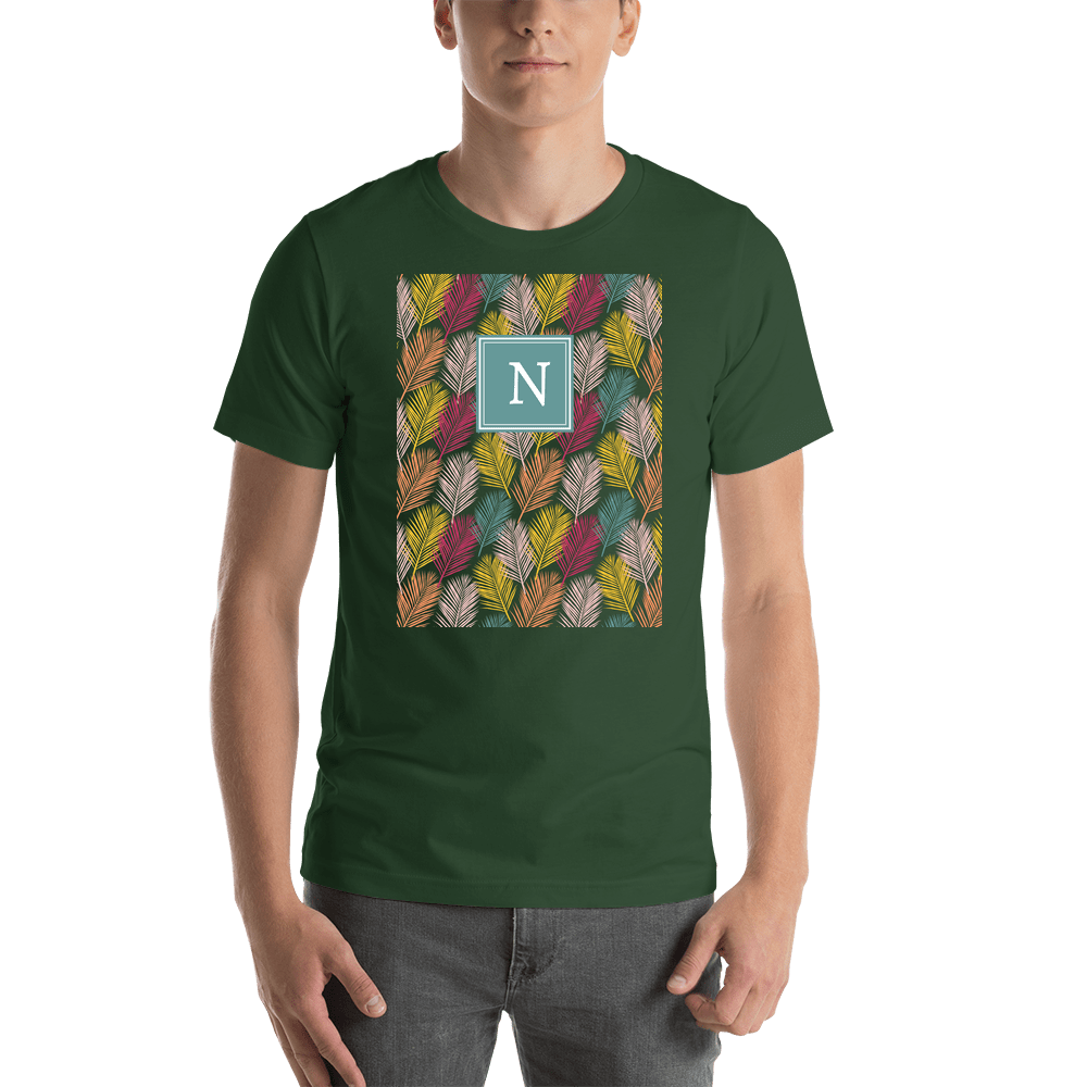 Personalized Palm Fronds T-Shirt - Green - Shirt View