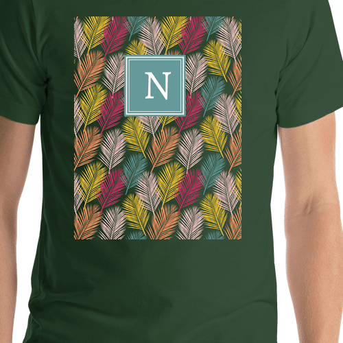 Personalized Palm Fronds T-Shirt - Green - Shirt Close-Up View