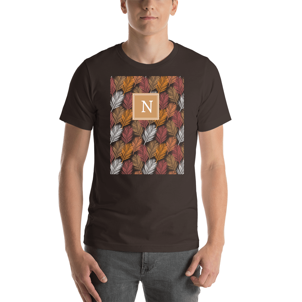 Personalized Palm Fronds T-Shirt - Brown - Shirt View