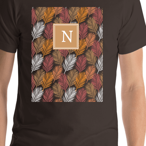 Personalized Palm Fronds T-Shirt - Brown - Shirt Close-Up View