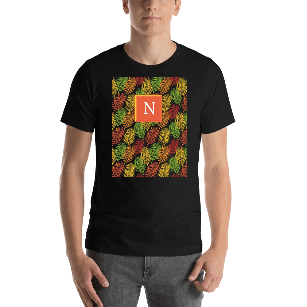 Personalized Palm Fronds T-Shirt - Black - Shirt View