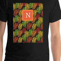 Thumbnail for Personalized Palm Fronds T-Shirt - Black - Shirt Close-Up View