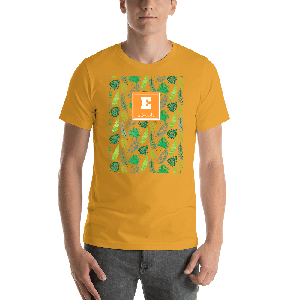 Personalized Palm Fronds T-Shirt - Initial with Name - Shirt View