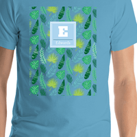 Thumbnail for Personalized Palm Fronds T-Shirt - Initial with Name - Shirt Close-Up View