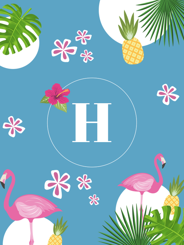 Personalized Palm Fronds T-Shirt - Flamingos - Decorate View