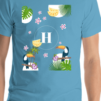Thumbnail for Personalized Palm Fronds T-Shirt - Toucans - Shirt Close-Up View