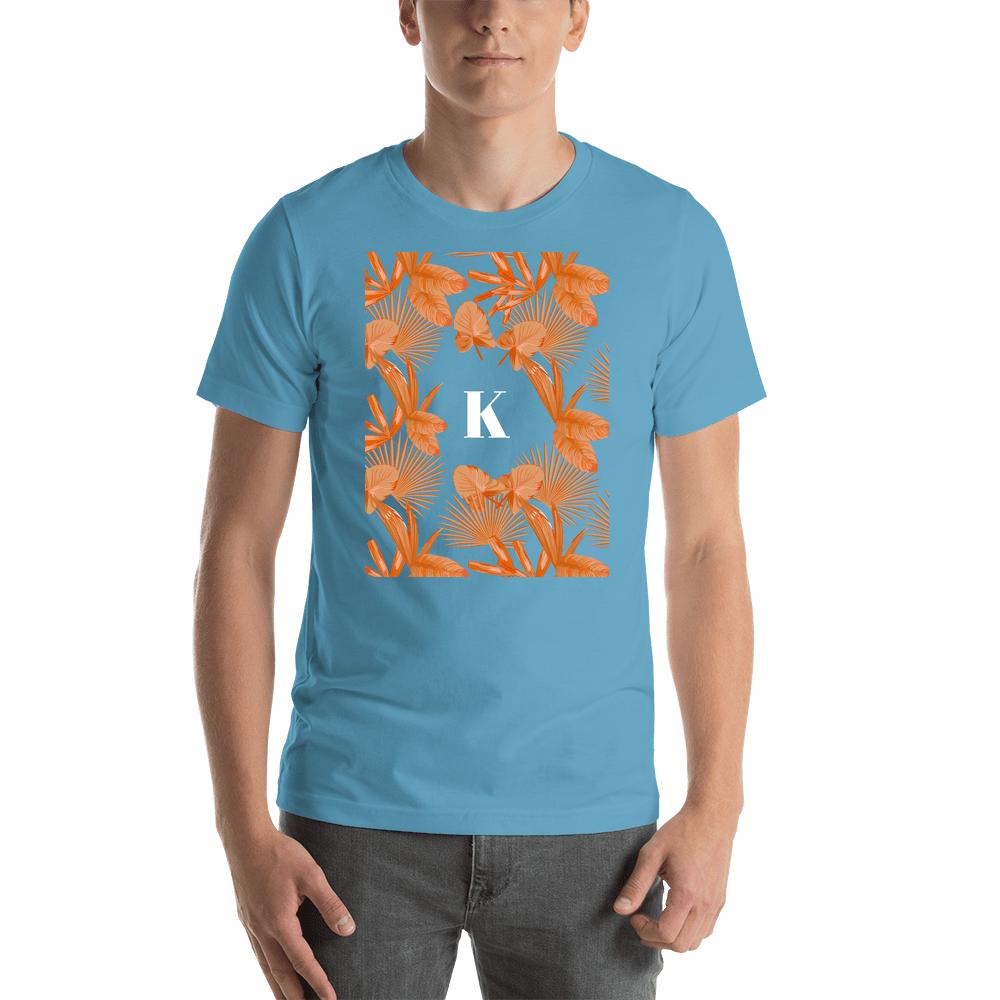 Personalized Palm Fronds T-Shirt - Blue - Shirt View