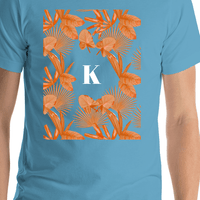 Thumbnail for Personalized Palm Fronds T-Shirt - Blue - Shirt Close-Up View
