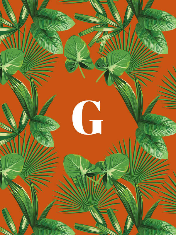 Personalized Palm Fronds T-Shirt - Orange - Decorate View