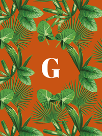 Thumbnail for Personalized Palm Fronds T-Shirt - Orange - Decorate View