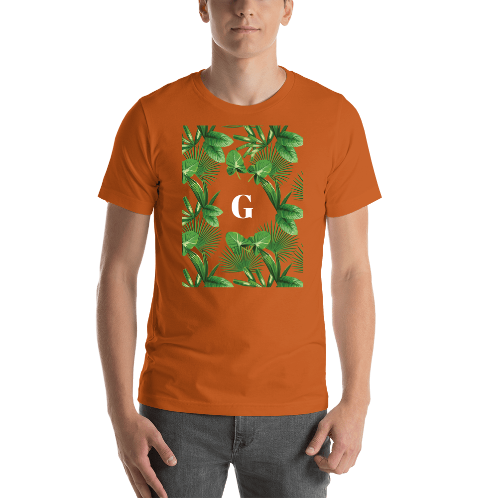 Personalized Palm Fronds T-Shirt - Orange - Shirt View
