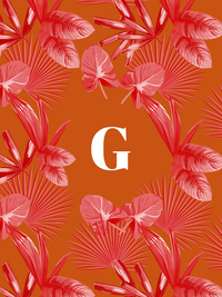 Thumbnail for Personalized Palm Fronds T-Shirt - Orange - Decorate View