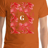 Thumbnail for Personalized Palm Fronds T-Shirt - Orange - Shirt Close-Up View