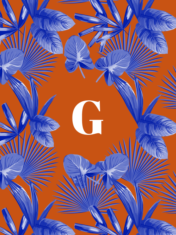 Personalized Palm Fronds T-Shirt - Orange - Decorate View