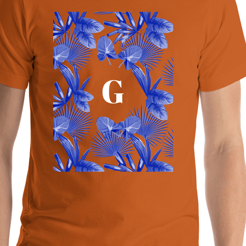 Personalized Palm Fronds T-Shirt - Orange - Shirt Close-Up View