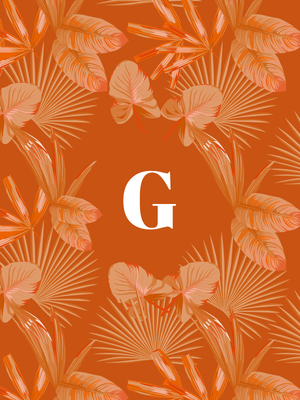 Personalized Palm Fronds T-Shirt - Orange - Decorate View